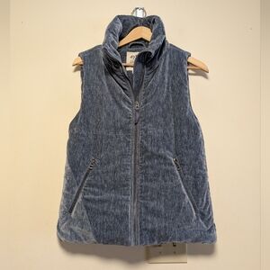 Dylan Los Angeles Chenille Puffer Vest Women’s Medium Blue Zip Up